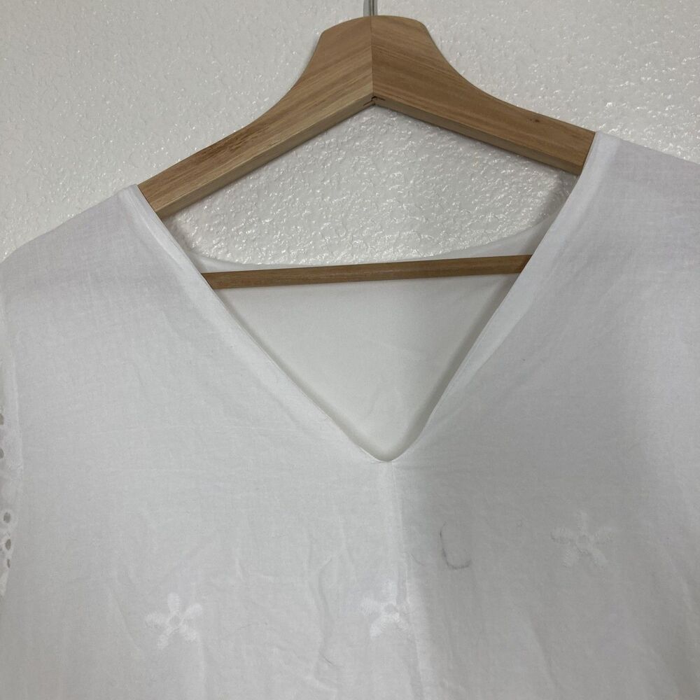 Sun Dress Summer Boho White Floral SHEIN Womens XL Lace Puff Sleeve V Neck Swing - Picture 12 of 16